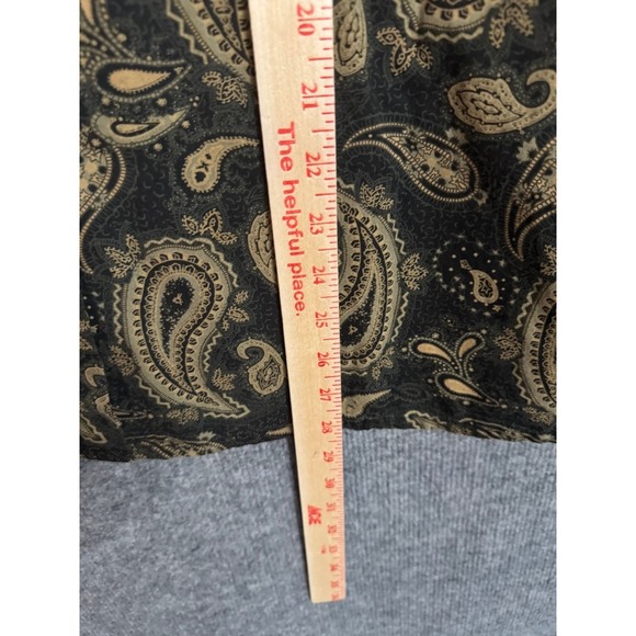 Tommy Hilfiger Woman Paisley Print Button Up Shirt Jacket Size 18 Black Gold - Picture 4 of 8